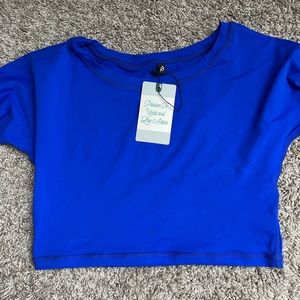 The Nora Crop Long Sleeve in Sapphire Blue